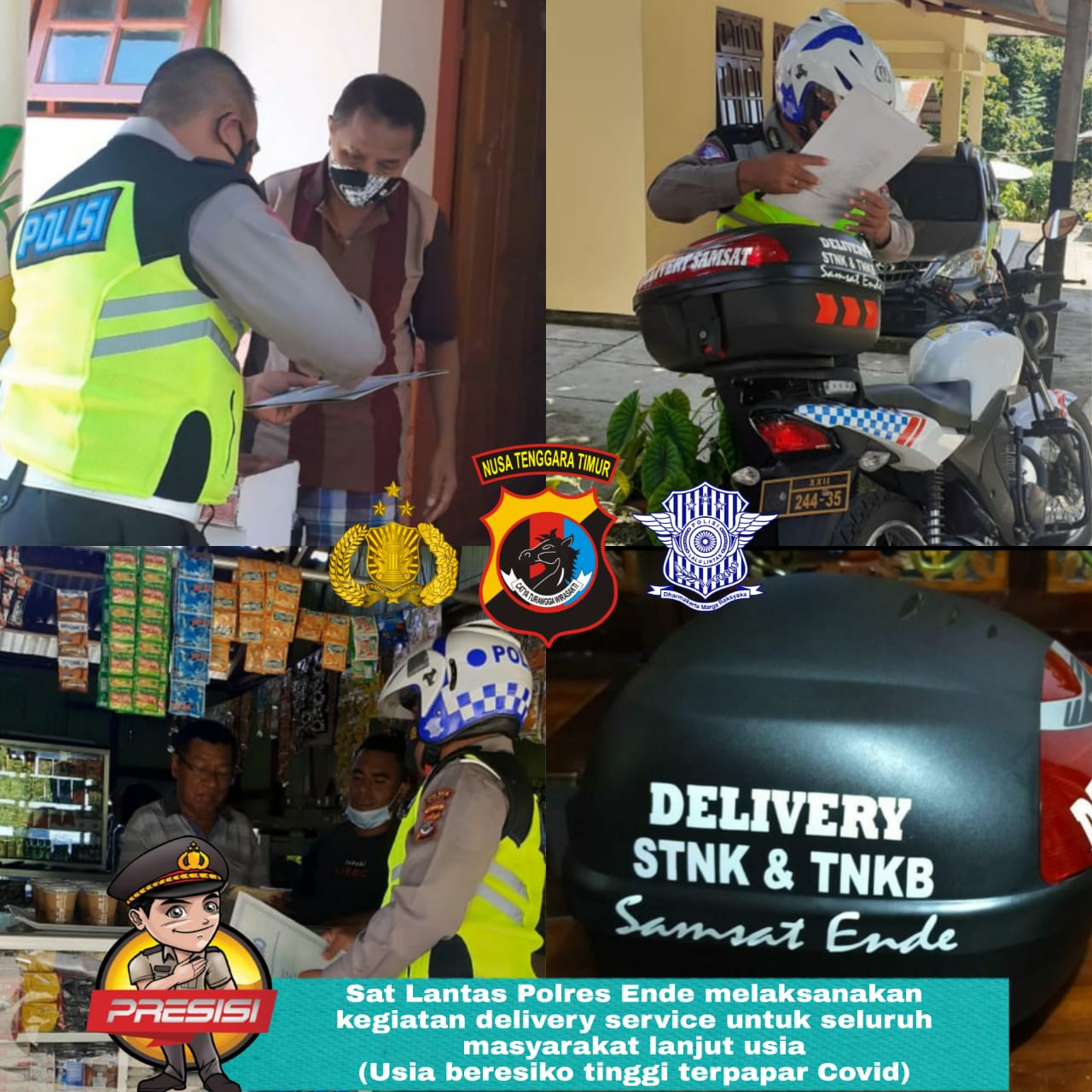 Hindari Kerumunan Di Tengah Pandemi Covid-19, Sat Lantas Polres Ende Terapkan Pelayanan Samsat Delivery