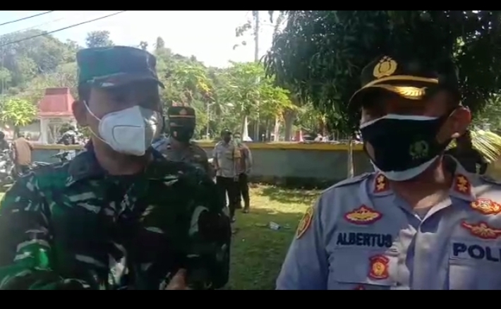 Kabupaten Ende Masuk PPKM Level 4, TNI/ Polri Lakukan Uji Coba Penyekatan