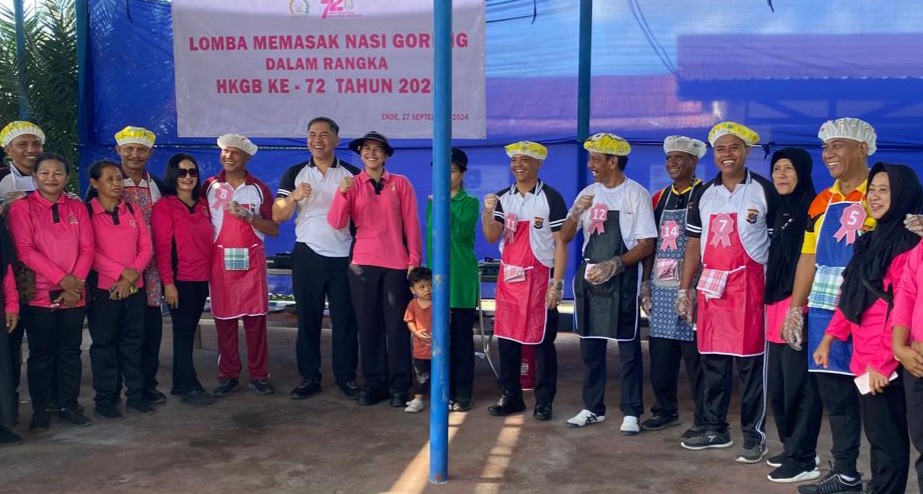 Unik Jelang HKGB Ke-72, Bhayangkari Polres Ende Gelar Lomba Masak Yang Pesertanya Adalah Bapak-Bapak